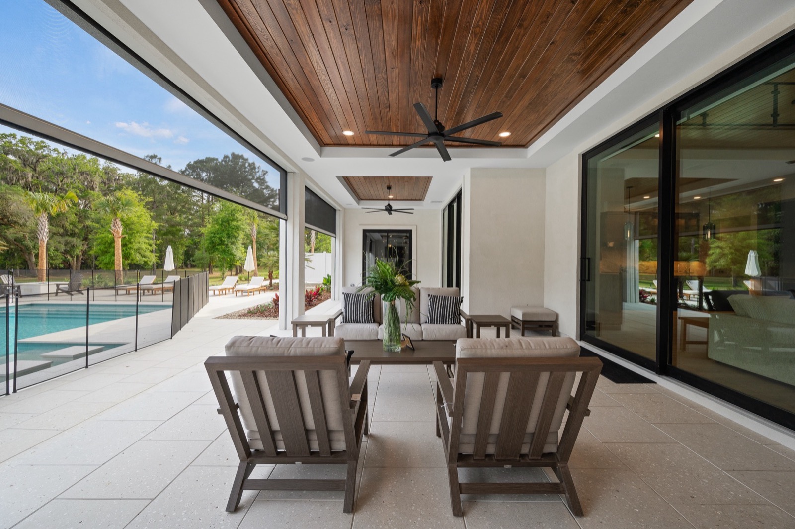 Motorized retractable porch screens — Heathrow Estate