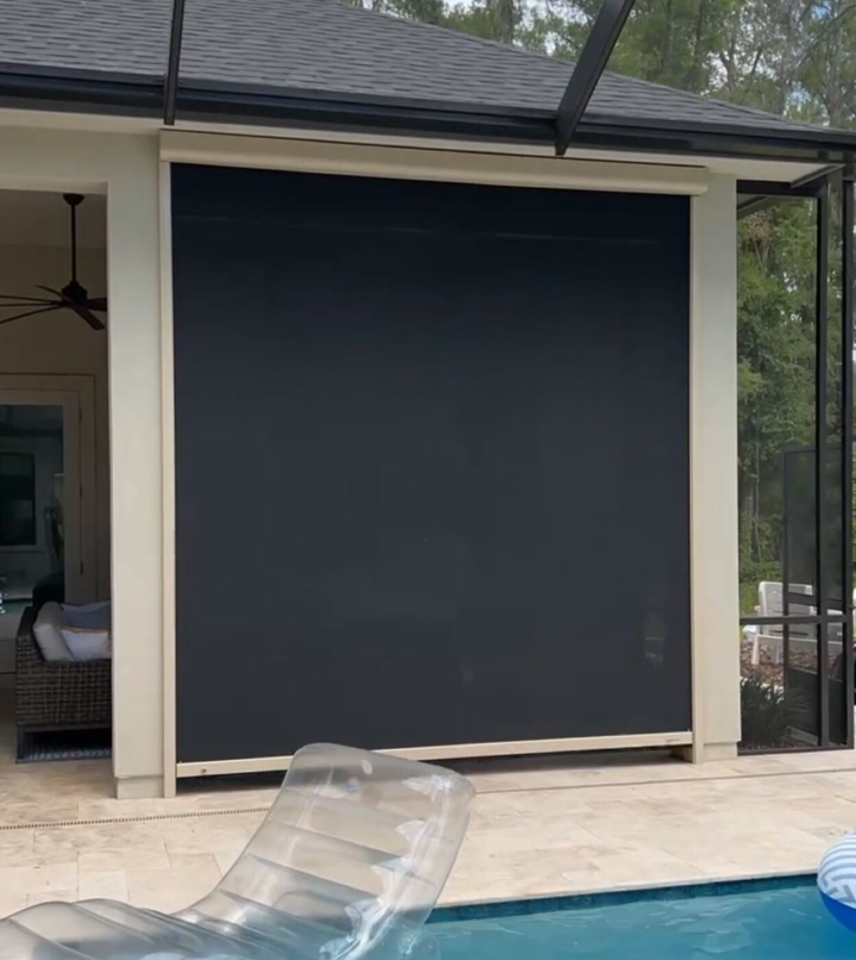 Poolside screen enclosure