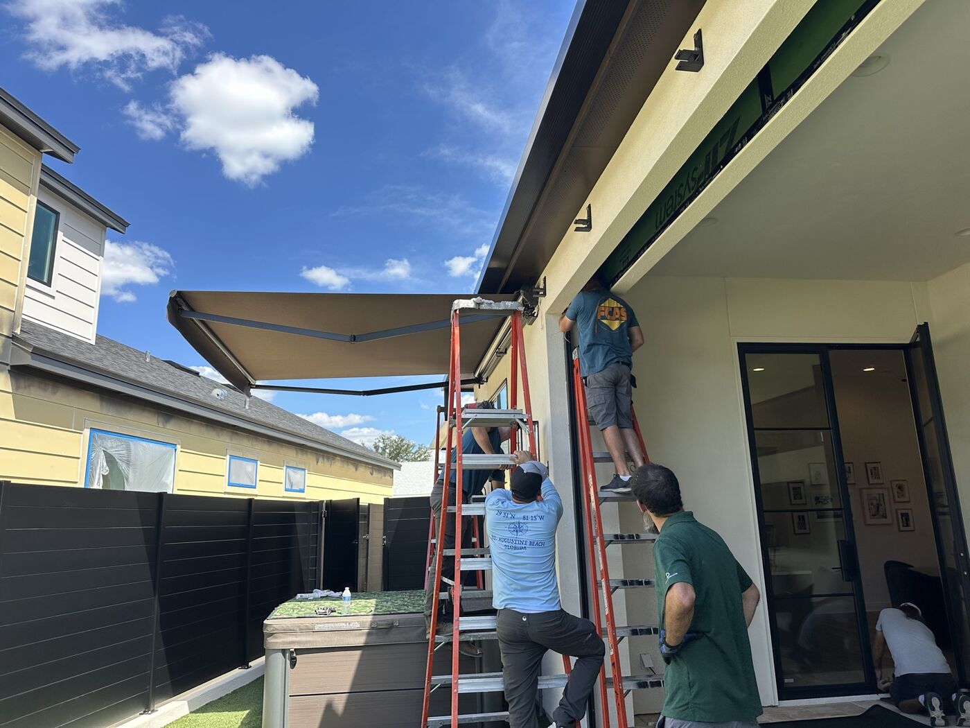 Professional install of a retractable awning